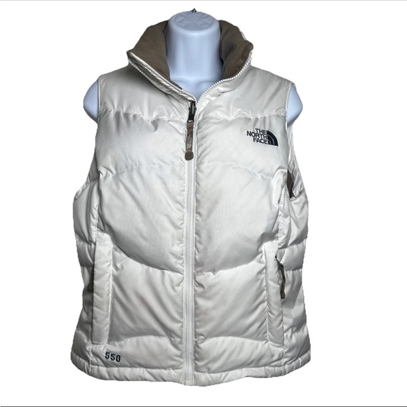The North Face Vintage 550 Goose Down Puffer Vest White Women’s Small Full Zip - Picture 1 of 16